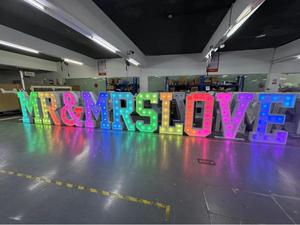 Lettere Giganti Personalizzate con Luci LED RGB, Insegne Luminose LOVE MARRY ME MR/MRS per Pubblicità, Matrimoni, Bar, Negozi, Auto, Aziende, Decorazioni - Product Image 5