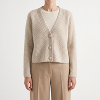 Pull en tricot standard doux et chaud à col en V et boutons sur le devant, pull pour femme de qualité supérieure, design tendance hiver, décontracté et élégant