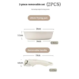 Pot <span class=keywords><strong>matriochka</strong></span> de style japonais et coréen Poêle à frire antiadhésive portable avec poignée détachable Marmite à soupe et marmite en métal moderne - Product Image 4