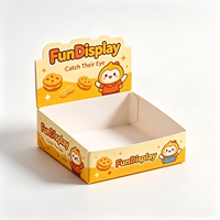Boîte de présentation en carton ondulé de qualité alimentaire personnalisée, logo OEM imprimé, plateau d'étagère de supermarché pour la commercialisation de petits snacks et d'échantillons de café