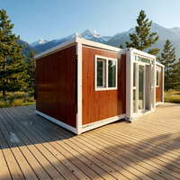 Maison conteneur de luxe extensible, préfabriquée, pliable, modulaire, mini-maison de 20 pieds, villa mobile portable avec grande fenêtre en verre