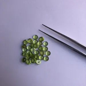3mm Natural Peridot Stone Round Flat Back Calibrated Cabochon Loose Gemstone Wholesale Factory Price Shop Online from Supplier