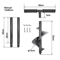 Tarière manuelle, perceuse à terre pour poteaux de clôture, outil de forage pour jardin de fleurs avec embout torsadé