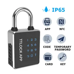 Anti-Theft Waterproof Touch Number Combination Digital Keypad Pad lock RFID Card NFC Bluetooth Smart Padlock