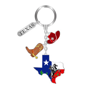 Factory Custom Metal Texas Retro Cowboy Boots Wild West Cowboys Souvenir Keychain