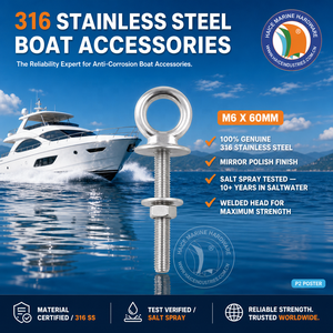 Edelstahl 316 Marine-Hebeöse 6x60mm mit geschweißtem Kopf für LKW, Wohnmobile, Schiffe, Yachten, Rigging und Bootszubehör - Product Image 2