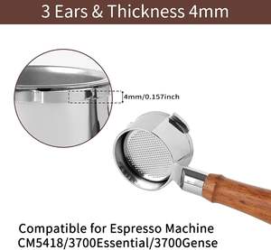 ขายส่งอุปกรณ์ชงกาแฟเอสเพรสโซ ด้ามไม้สแตนเลส ขนาด 54 มม. 58 มม.  พอร์ทาฟิลเตอร์แบบไม่มีก้น ขนาด 51 มม. - Product Image 2