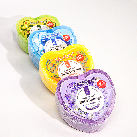 Custom Natural Fruit Bath Sponge with Built-In Soap and Rope for Bubbly Body Care for Bathing