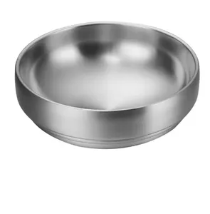 Petit plat d'accompagnement sauce bol à tremper or acier inoxydable coréen Double couche marmite chaude barbecue restaurant rond poli Opp Bgg 100 pièces - Product Image 2