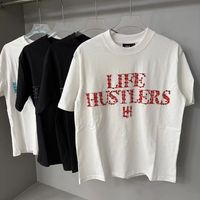 Camiseta de Manga Corta de Algodón Puro con Estampado de Letras Básico de Color Sólido para Parejas, Estilo Moderno