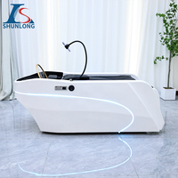 Nouveau design Fauteuil de lavage de cheveux pour salon de beauté avec massage et inclinaison électrique, Lit de massage pour lavage capillaire