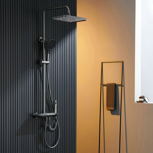 Set <span class=keywords><strong>Doccia</strong></span> da Bagno alla Moda con 4 Funzioni, Colore Grigio Canna di Fucile, Design Esposto con Indicatore di Temperatura e Luce LED - Product Image 3