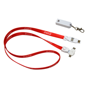 Kabel Pengisi Daya Ponsel USB Multifungsi, Tali ID Lencana Leher Poliester <span class=keywords><strong>5</strong></span> Dalam 1 - Product Image 2