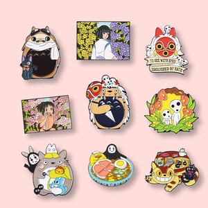 Vente en gros d'usine, épingles en émail Spirited Away de <span class=keywords><strong>Miyazaki</strong></span> <span class=keywords><strong>Hayao</strong></span> du Japon avec carte de support - Product Image 3
