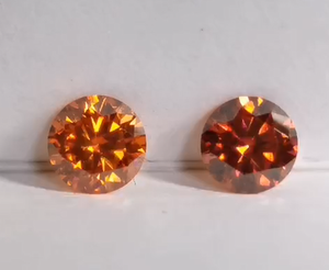 Pietre sciolte di moissanite gra 6.5mm di forma rotonda pietre di gemma di melograno arancione moissanite rossa. - Product Image 3