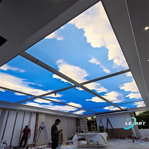 Panel <span class=keywords><strong>de</strong></span> Techo Falso Transparente 3D <span class=keywords><strong>de</strong></span> <span class=keywords><strong>PVC</strong></span>, Estilo Pop Art, 60x60 cm, para Cafetería, Marca LeArt Roof - Product Image 3