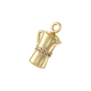 Tesoros Diarios Dorados para |   Dijes de Latón Chapados en Oro de 18K, Modernos, para Fabricación de Joyería DIY |   Colgantes de Café, Música y Cócteles - Product Image 5