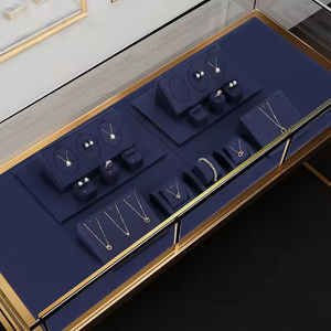 Exhibidores de Joyería de Microfibra Azul de Lujo al por Mayor, Set de Exhibición para Collares, Pulseras y Jade - Product Image 3