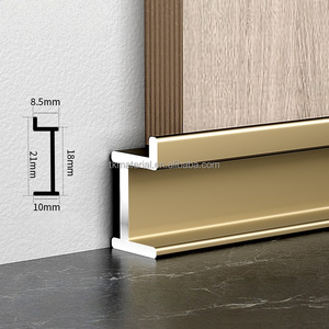 Moderna Battiscopa Minimalista in Lega di Alluminio a Incasso per Pavimenti e Pareti di Hotel e Appartamenti - Product Image 2