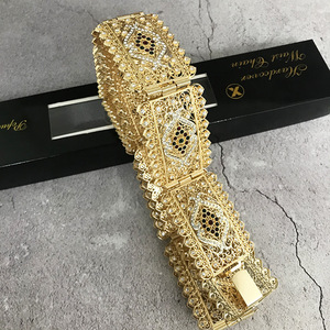 Nouvelle arrivée, robe <span class=keywords><strong>caftan</strong></span> chic marocaine avec <span class=keywords><strong>ceinture</strong></span> ornée de strass verts et rouges, <span class=keywords><strong>ceinture</strong></span> de bijoux de mariage <span class=keywords><strong>pour</strong></span> femmes - Product Image 3