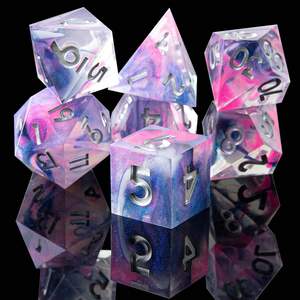 Juego de 7 Dados DND de Colores Variados - Dados de Resina con Bordes Afilados y Caja de Hierro para Regalo de Jefe de Mazmorra - Product Image 6