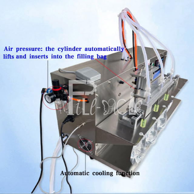 Semi Automatic 4 Nozzles Piston Liquid Filling Machine