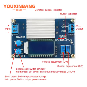 LCD DC-DC kỹ thuật số 5A có thể điều chỉnh liên tục hiện tại Điện áp không đổi chuyển đổi Buck bước xuống Mô-đun Cung cấp điện + Vỏ Acrylic - Product Image 6