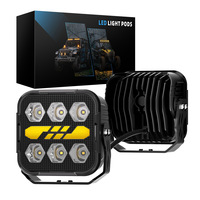Phare LED carré de 5 pouces, 59W, 12000LM, blanc, jaune, DRL, lumière auxiliaire tout-terrain, étanche IP68, 4x4, camion, ATV, UTV, SUV, pick-up