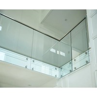 Rampe de terrasse contemporaine en acier inoxydable pour balcon intérieur en plexiglas Rampes en verre pour villa extérieure Rampes de toit et de terrasse