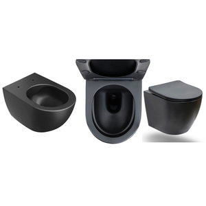 WC en céramique CE Rosatoiletpot, article pour salle de bain et cuisine, toilette surélevée. Confort supplémentaire, hub sanitaire, WC à poser, nouveau chasse d'eau W/C - Product Image 2