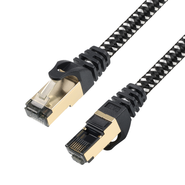 Cat8 Network Cable SFTP 26AWG 40Gbps 2000Mhz Heavy Duty Gold Plated RJ45 Ethernet Cable Compatible with Modem Router