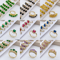 XUPING Lot mixte en gros de bagues assorties plaquées or 14 carats, ensembles de bagues de fiançailles et de mariage pour femmes, bijoux en or 14 carats