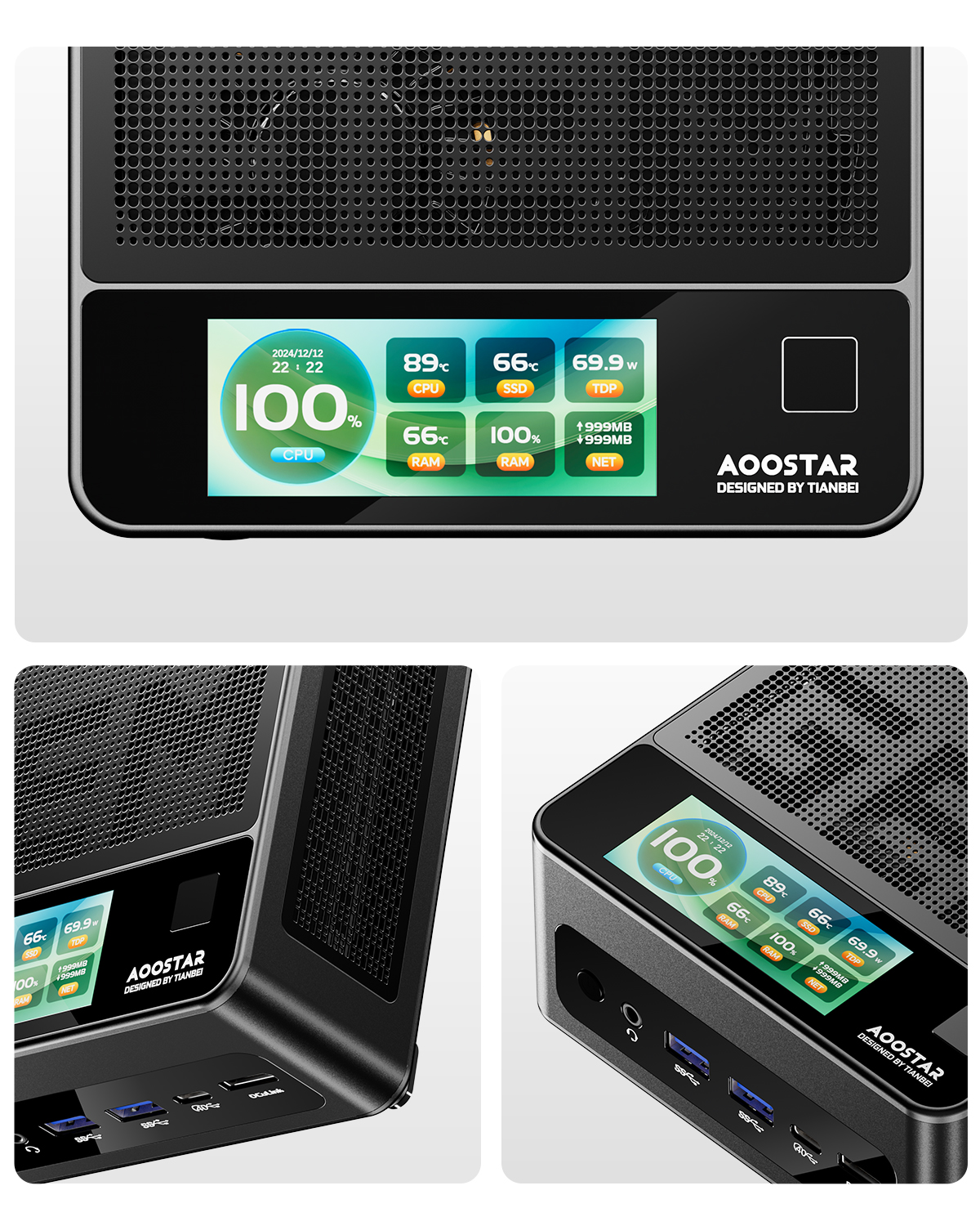 AOOSTAR GEM12+ Mini PC - Powerful AMD Ryzen 7 PRO 8845HS