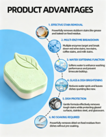 Tablettes lave-vaisselle respectueuses de l'environnement, conformes RoHS, sans phosphate, économiseuses d'eau, tablettes nettoyantes pour lave-vaisselle, usine durable