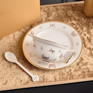 Juego de 3 Tazones para Postre de Porcelana China con Relieve Europeo y Diseño de Mariposas Rosadas, Diseño Moderno y Lujoso, Ecológico, en Forma de Mariposa - Product Image 4