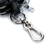 Porte-clés en cuir véritable pour homme avec blocage RFID, fermeture éclair, personnalisable avec logo, idéal pour les voyages