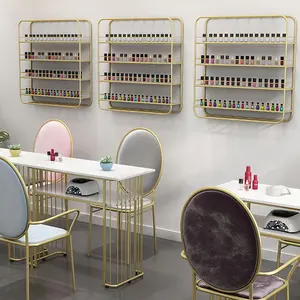 Personalizzato Oro Muro Di Lusso Montato Opi Nail Polish Display Rack Negozio di Mobili Del Salone Del Chiodo