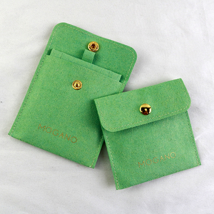 Most Popular Jewelry Packaging Velvet Hot Selling Custom Velvet Microfiber Jewelry Pouch Bag for Rings Pendants With Insert Pad - Product Image 2