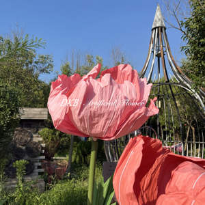 Заводские Свадебные украшения ручной работы + гигантский + ткань + цветок элегантный коралловый цвет гигантский цветок пиона - Product Image 4