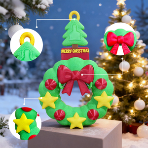Ghirlanda Natalizia Stampata in 3D, Ornamento Pendente con Fiocco e Stella, Decorazione per Albero di Natale, Regalo per Porta d'Ingresso e Parete - Product Image 5