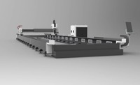 Grande machine de découpe laser à fibre CNC automatique, type portique sur rail, avec affichage numérique, pour tôles métalliques, système d'hydratation, Cypcut, 3 axes, haute performance