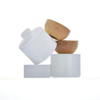 Flacon diffuseur en verre cylindrique blanc de qualité supérieure 150 ml avec pulvérisateur à pompe, récipient vide pour parfum et bouchon en bois