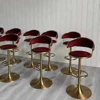 Chaise de bar moderne et luxueuse pour la maison tabouret de bar design en acier inoxydable chaise de réception élégante réglable en cuir pour hôtel cuisine et salle à manger