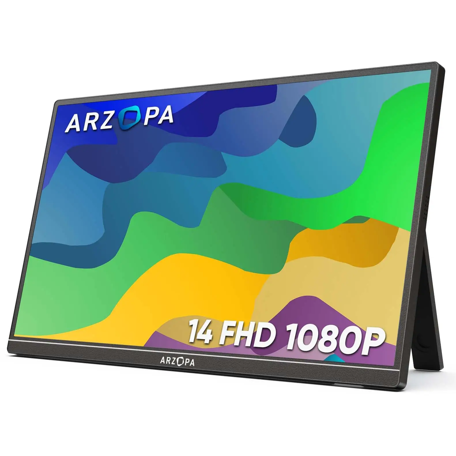 Arzopa Monitores Para PCราคาถูก 14 นิ้วจอแสดงผลสามหน้าจอ 1080PราคาGaming LCDจอภาพแบบพกพาสําหรับแล็ปท็อป