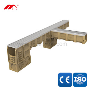 Caniveau de drainage en béton polymère en forme de U pour usage extérieur en parc, solutions de conception graphique, imperméable, ignifuge, durable - Product Image 5