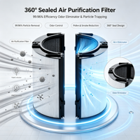 Filter Pengganti Pembersih Udara Premium 360 Glass HEPA dan Karbon Aktif, Filter Kombinasi Dua Lapis untuk Suku Cadang Pembersih Udara
