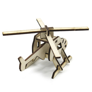 Kit de modelo de helicóptero de madera, juguete educativo de ciencia de montaje manual para niños de 4 a 6 años, diseño de forma geométrica - Product Image 4