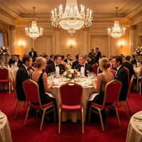 Elegante Silla de Banquete Apilable con Respaldo de Corona Dorada, Tapizada, con Estructura de Hierro, para Apartamentos, Hoteles, Eventos, Fiestas, Recepciones, Alquiler