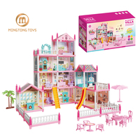 Maison de poupée à assembler soi-même pour filles, ensemble de 11 pièces, grand château de rêve avec meubles, jouet de construction