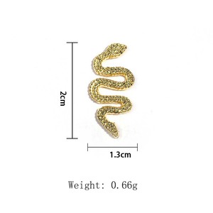 Grandes breloques pour ongles en forme de serpent, en alliage métallique argenté, or rose, noir, avec strass, décorations 3D pour fournitures de nail art - Product Image 5